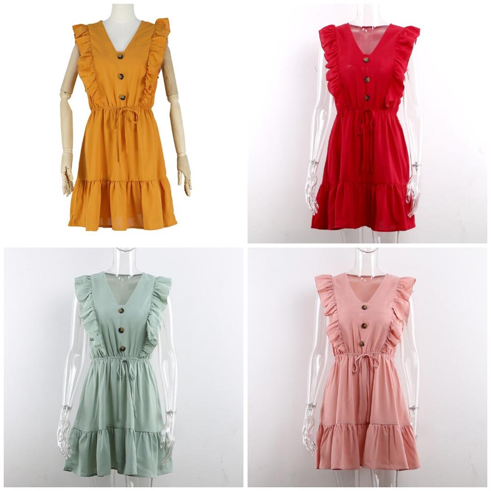 Ruffle Off The Shoulder High Waist Summer Dress