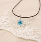 Handmade Boho Transparent Resin Dried Flower Necklace Round Glass Gypsophila Charms Pendant For Women Girls Fashion Jewelry Gift