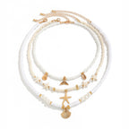 Ocean Wind Shell Turquoise Multi layer Necklace Beach Sea Star Bead Necklace Accessories Female