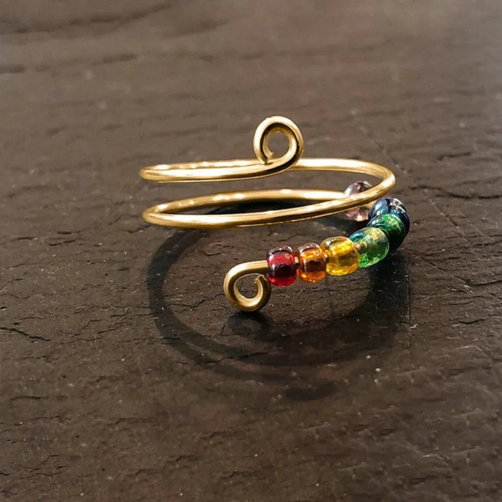 925 Sterling Silver Bead Wrap Ring for women