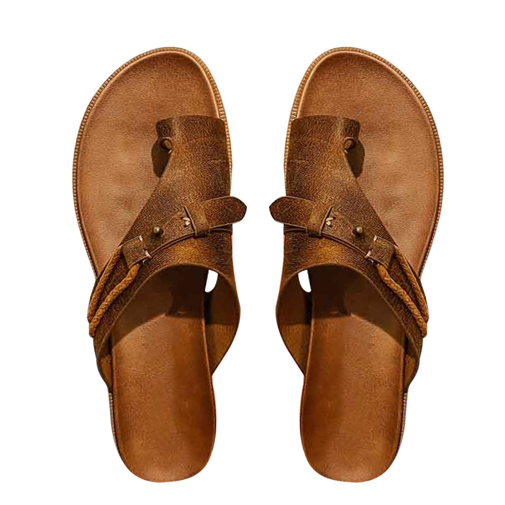 Large Slipper Sandals Summer Flat Bottom Retro Sandals