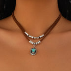 Turquoise Necklace Set Cactus, Star, Cowboy hat, pearl,  Alloy Pendant Neck Chain Collar