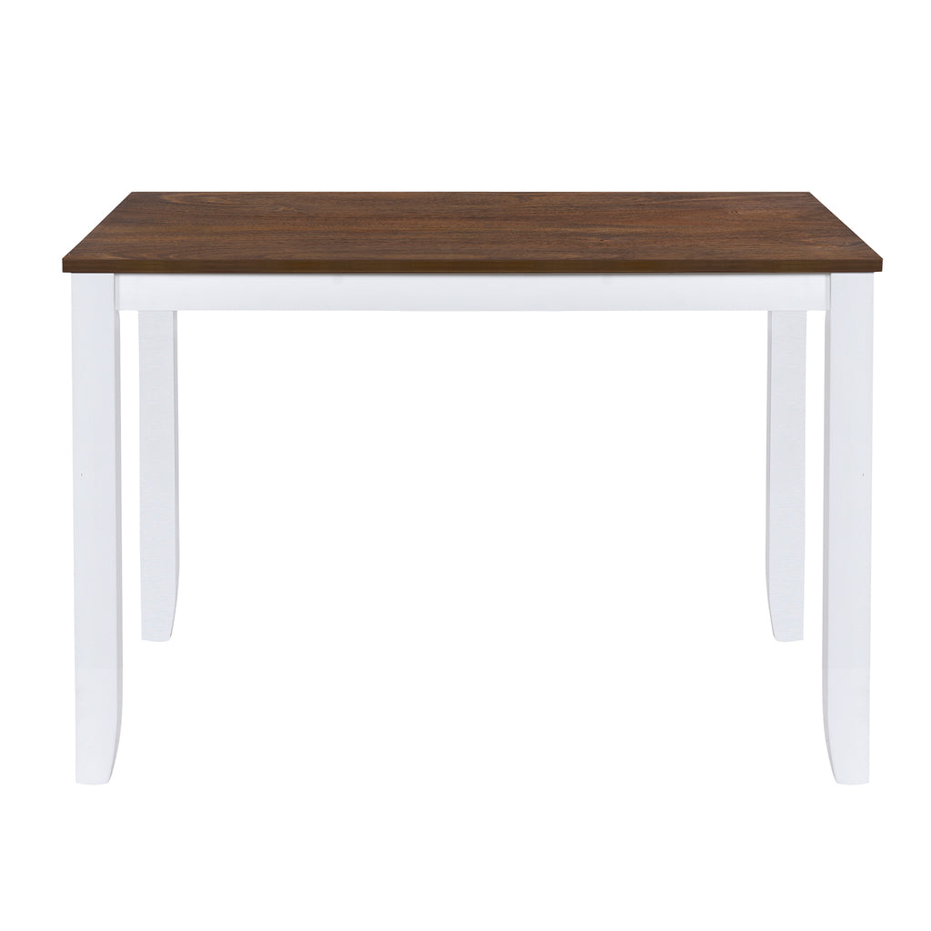 Rustic Minimalist Wood 5-Piece Dining Table Set with 4 X-Back Chairs for Small Places  White
