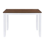 Rustic Minimalist Wood 5-Piece Dining Table Set with 4 X-Back Chairs for Small Places  White