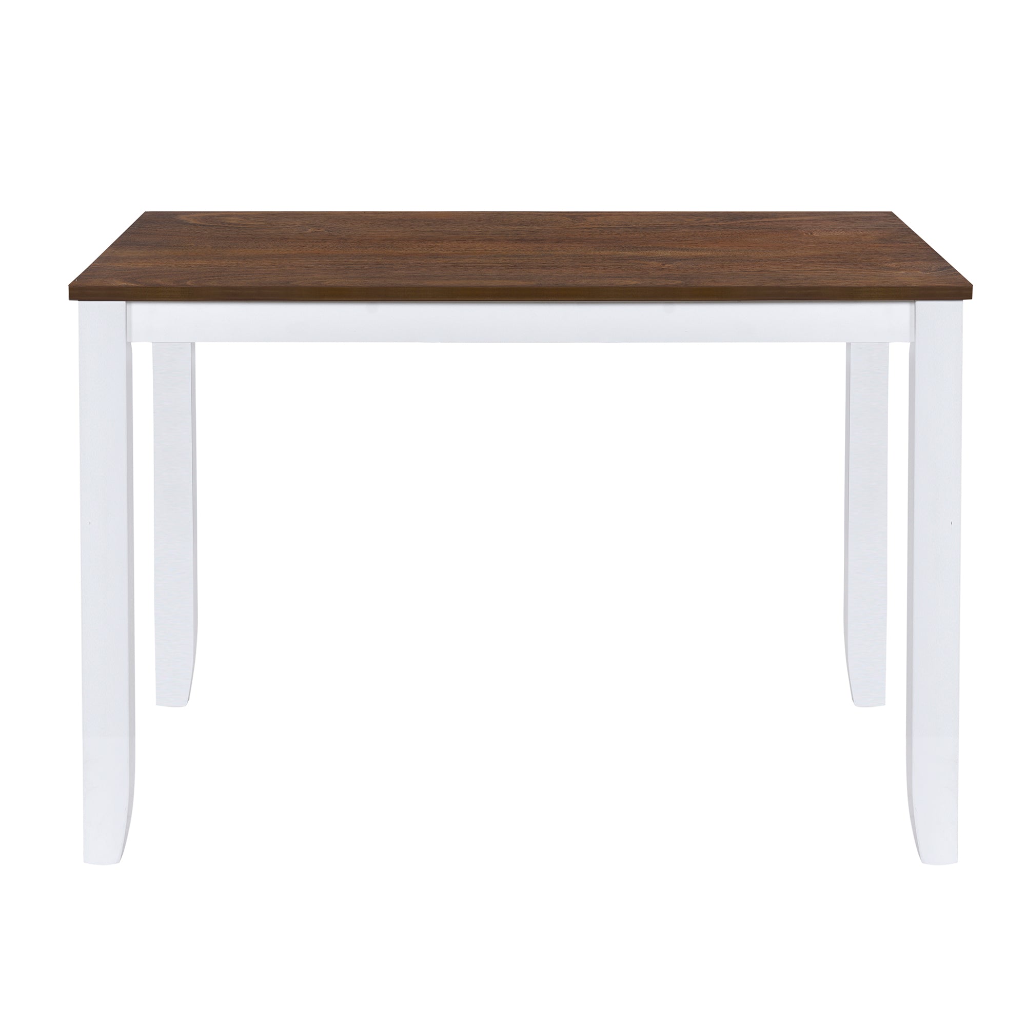 Rustic Minimalist Wood 5-Piece Dining Table Set with 4 X-Back Chairs for Small Places  White