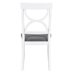 6-Piece Wood Dining Table Set Kitchen Table Set with Upholstered Bench and 4 Dining Chairs, Farmhouse Style Gray+White