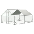 Large metal chicken cage, galvanized iron ribbon waterproof and UV resistant cover (10 'long x 13' wide x 6.56 'high)