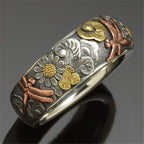 Personality Vintage Glyph Ring Flower Dragonfly Animal Women Rings