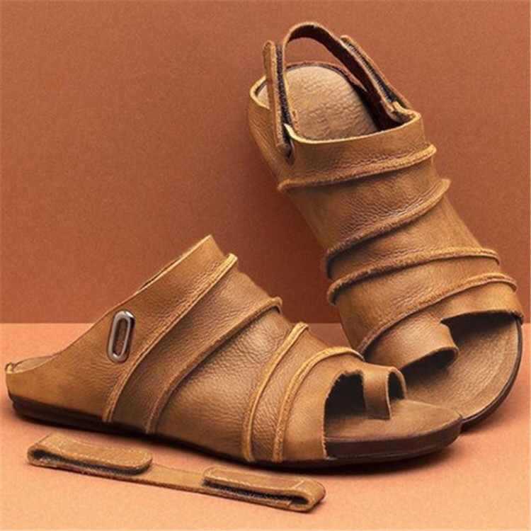Fish Mouth Thong Beach Women's Sandals Velcro Plus Size Women's Shoes