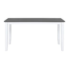 6-Piece Wood Dining Table Set Kitchen Table Set with Upholstered Bench and 4 Dining Chairs, Farmhouse Style Gray+White