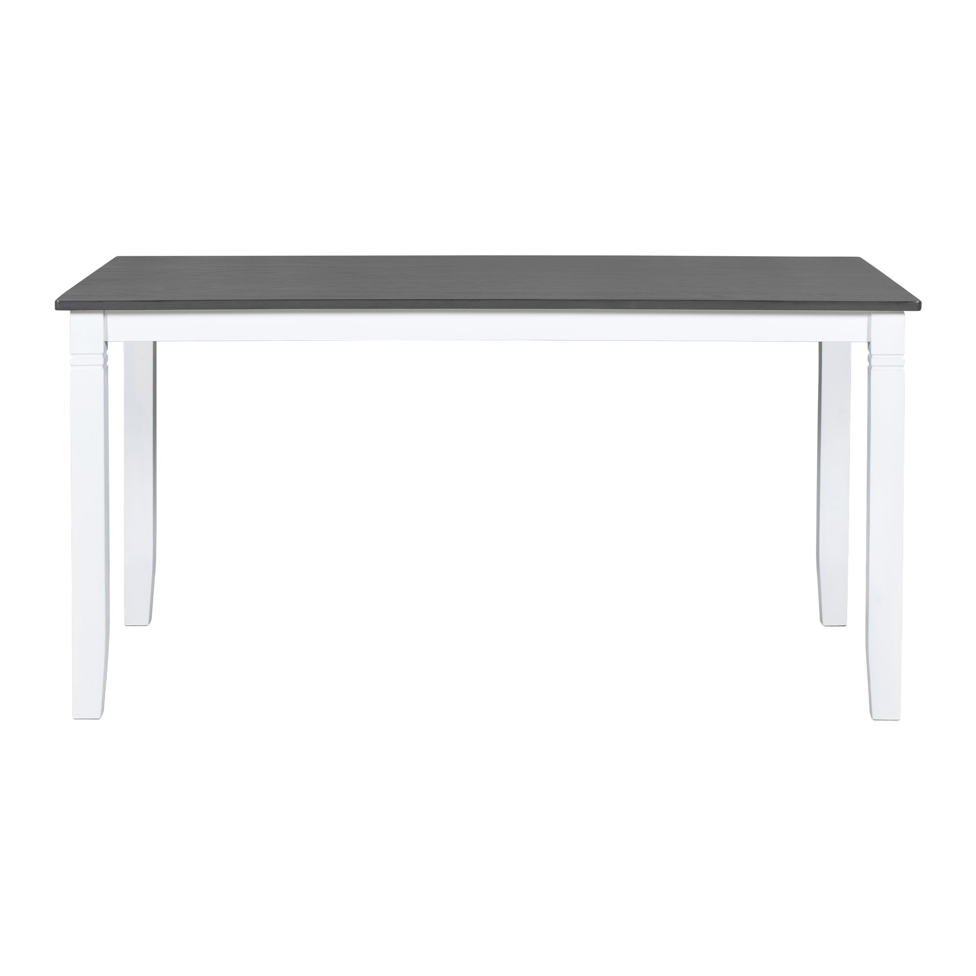 6-Piece Wood Dining Table Set Kitchen Table Set with Upholstered Bench and 4 Dining Chairs, Farmhouse Style Gray+White