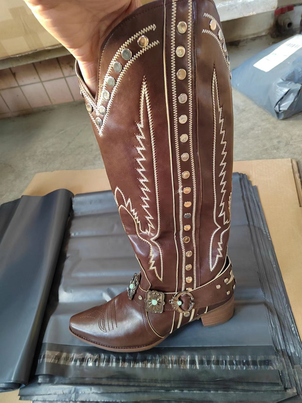 New Western Style Women's Competitive Denim Oversized Boots