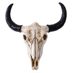 Medium size cow horn wall mounted three-dimensional bone plaque