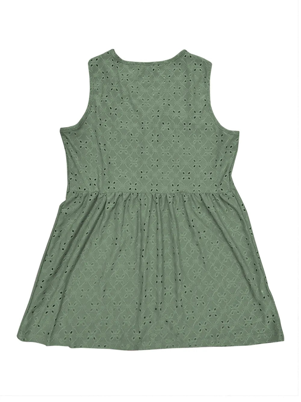 Women's Eyelet Button Up V-Neck Tank Top
