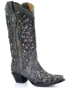 Women's Shoes Embroidered High Sleeve Solid Thick Heel Boots