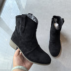 Comfortable low heeled short oversized low cut women's boots