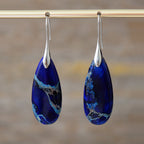 New Bohemian Emperor Stone Water Drop Pendant Earrings Natural Stone Jewelry