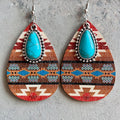 Women's Earrings Turquoise Pendant Retro Ethnic Fashion Earrings Western Bohemian