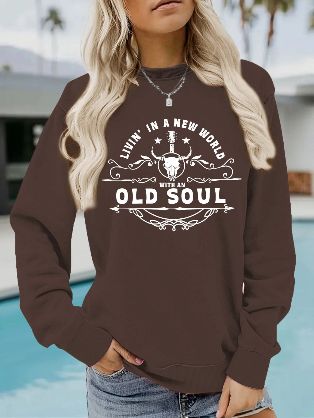 Western Country Music Pattern Printed Hoodie Sweatshirt