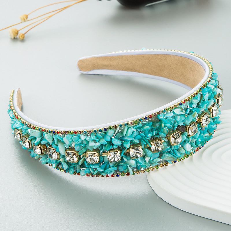 Women's Colorful Turquoise Wide Headband