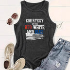Patriotic printed women's vest