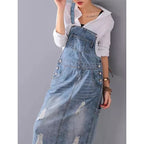 Cowgirl Overall Bib Dress with holes and straps