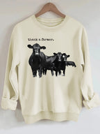 Cowboy and letter printed long sleeved sweatshirt