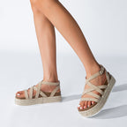 Platform Women's Thin Strap Cross Buckles Summer Sandals