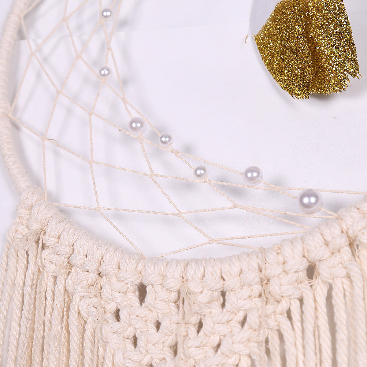 Hand Woven Cotton Thread Tassel Tapestry Wall Tapestry Hangings Background Boho Wall Hangings