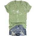 Women's Short sleeved dragonfly print let it be saying