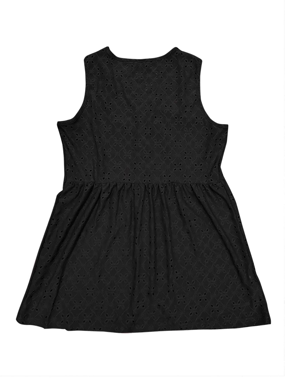 Women's Eyelet Button Up V-Neck Tank Top