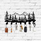 Iron Art Mountain and Tree Hook Home Key Storage Towel Rack Door Back Creative Storage Hook Strip