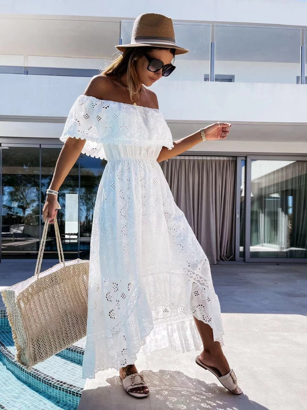 European American Bohemian Lace Long Sexy Dress
