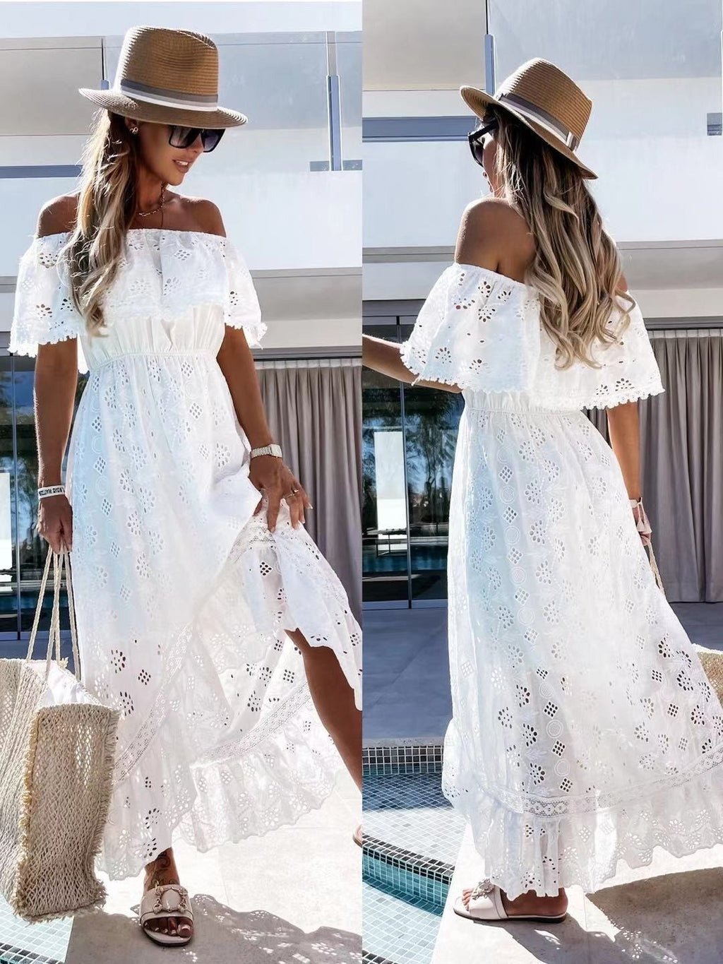 European American Bohemian Lace Long Sexy Dress