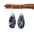 New Bohemian Emperor Stone Water Drop Pendant Earrings Natural Stone Jewelry