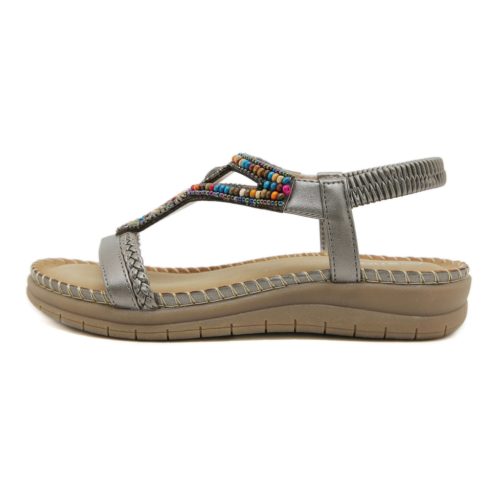 Sandals Bohemian rhinestone comfortable round head plus size