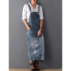 Cowgirl Overall Bib Dress with holes and straps