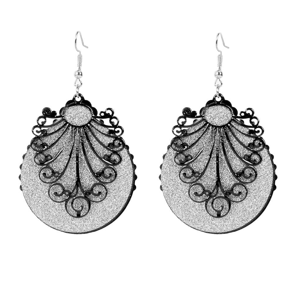 Boho Geometric Hollow Frosted Earrings Fashion Vintage Earrings For Women