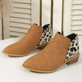 Women's Pointed Thick Heels Back Zipper Boots