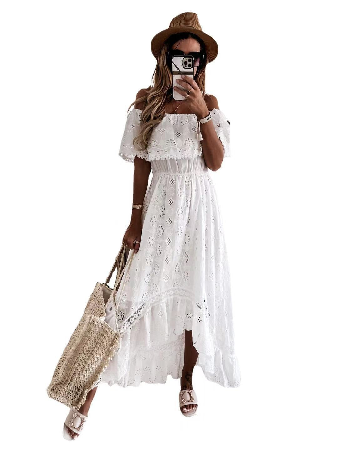 European American Bohemian Lace Long Sexy Dress