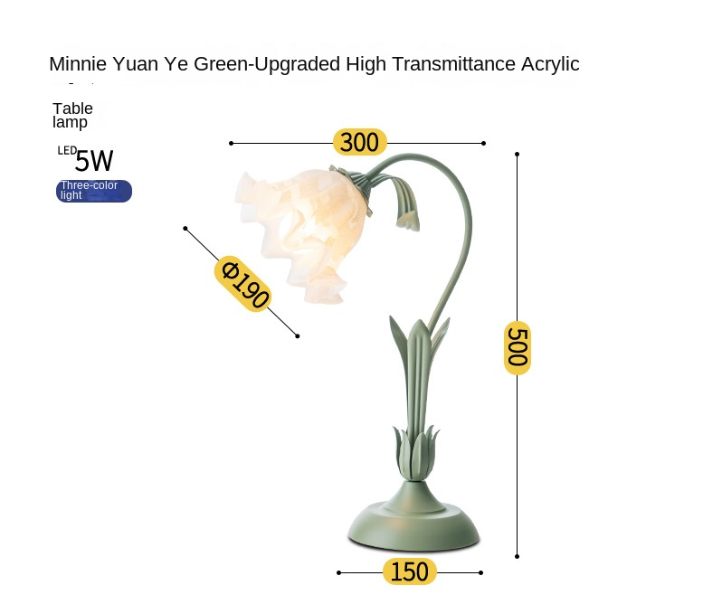 Vintage Bedside Lamp, Ambient Lighting, Bedroom INS Style, American Rustic Countryside Retro Floral Decor Night Light