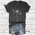 Women's Short sleeved dragonfly print let it be saying