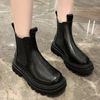 Fashion Women's Chelsea Boots Spring Autumn Waterproof Non-slip Platform Ankle Boots Women Slip on Thick Sole Booties