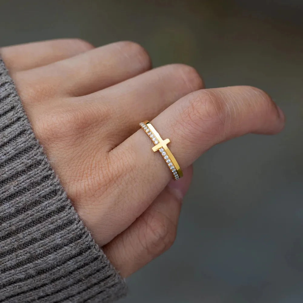 925 Sterling Silver Cross Ring for women
