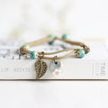 Ceramic Cute Flower Leaf Pattern Bracelets Handmade Vintage Boho Style Trendy jewelry