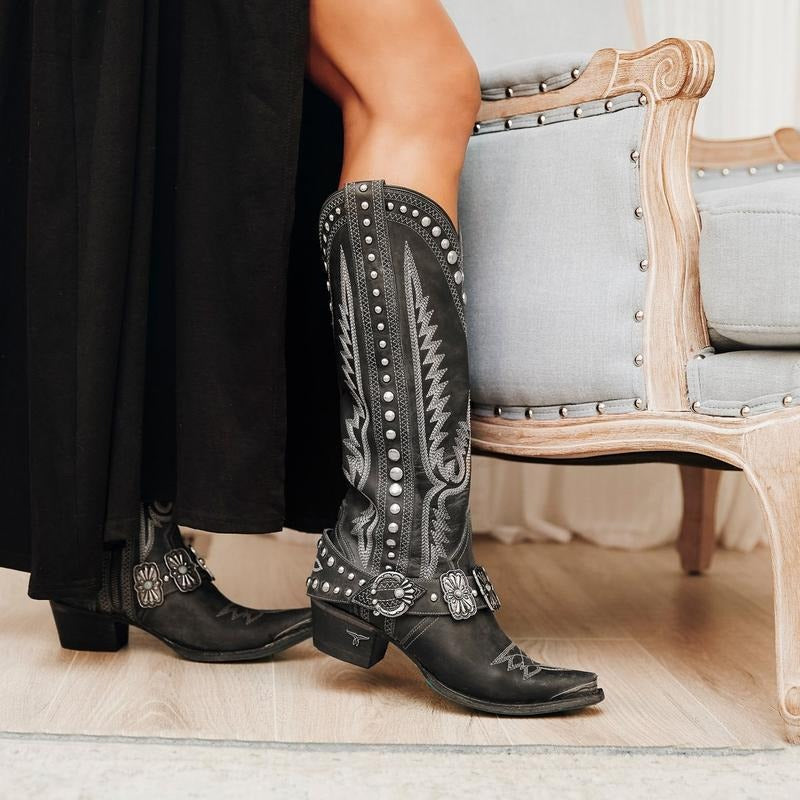 New Western Style Women's Competitive Denim Oversized Boots
