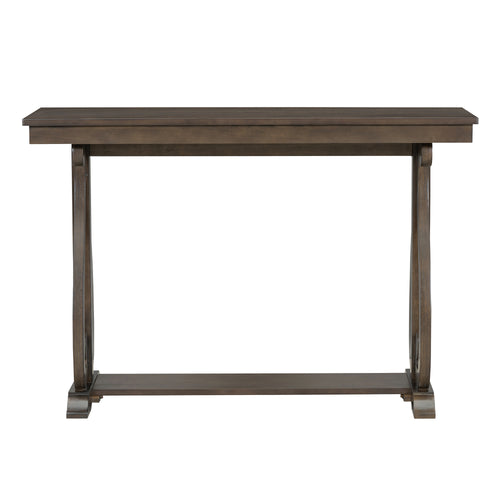 48-Inch Rustic Vintage Console Table --- Farmhouse Style Entryway Table with Open Shelf and Sturdy Construction (Walnut)