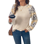 Ethnic Print Long Sleeve Round Neck T-Shirt