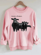 Cowboy and letter printed long sleeved sweatshirt