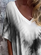 Full Size Pocketed Tie-Dye Short Sleeve Maxi Dress
